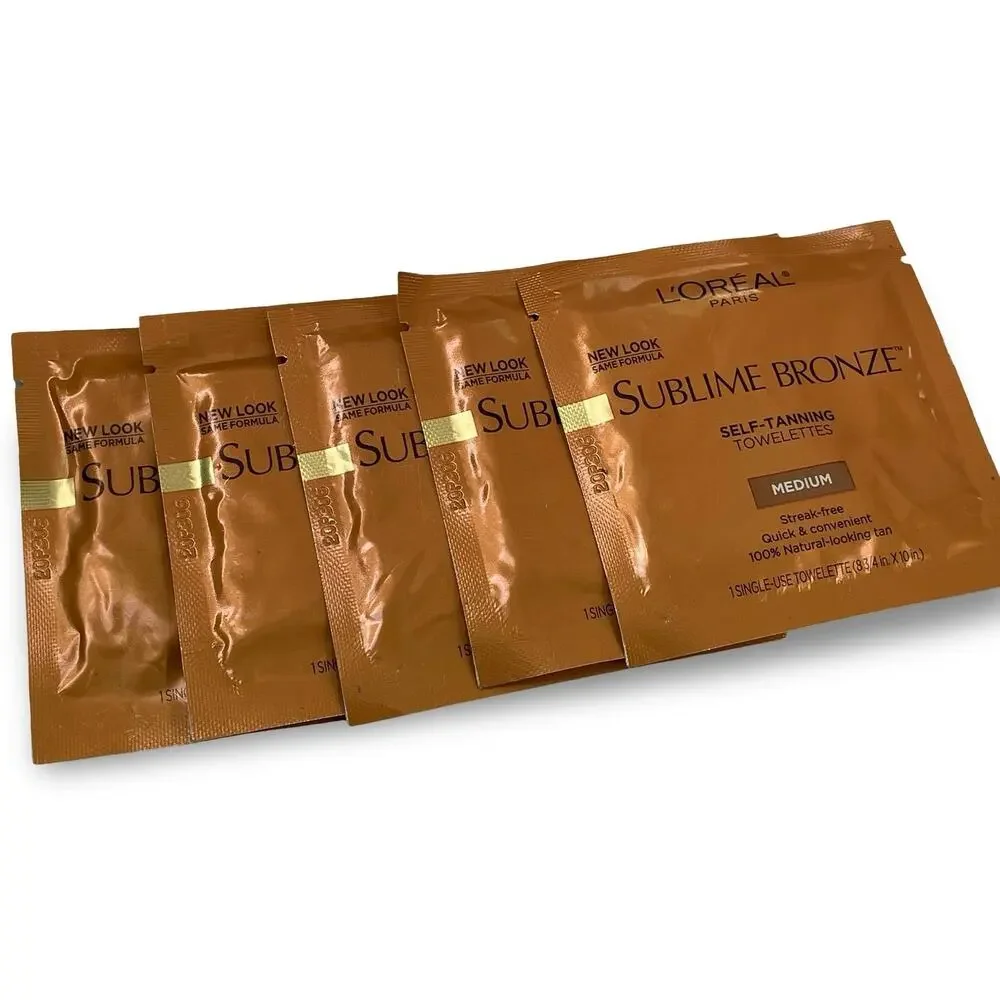 L'Oreal Paris Sublime Bronze Self-Tan Towelettes Medium Streak Free Body x5